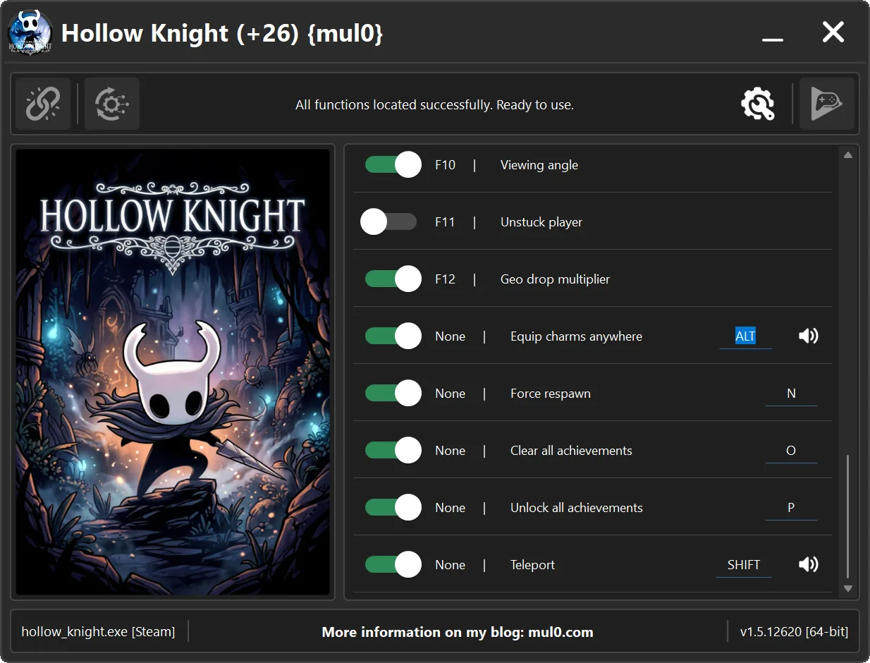 Hollow Knight Trainer No Dash Cooldown and Unstuck Player safety instructions